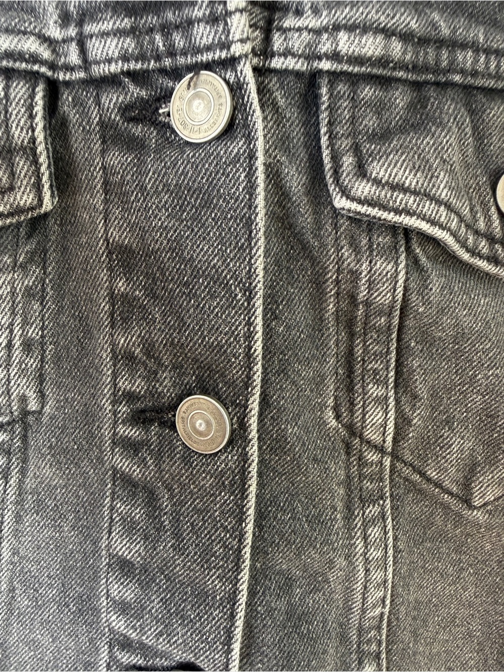 AllSaints Anders Mixed Media Cropped Denim Jacket: XS - Picture 9 of 13